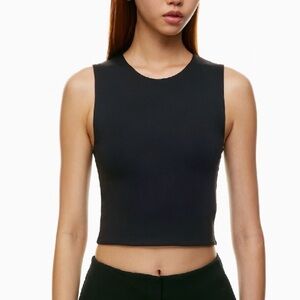 Aritzia Babaton Black Sleeveless Crop Top